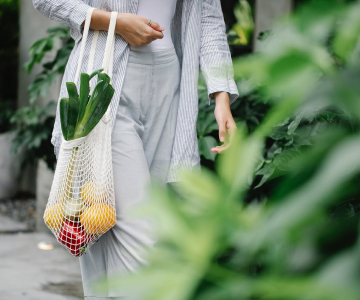 woman and vegetables